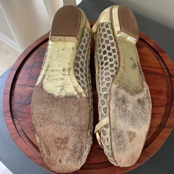 Juicy Couture Gold Mesh Flats Buckle 9M Italy - Picture 7 of 8